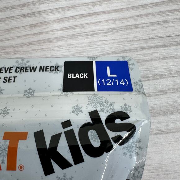 32 Degrees Heat Base Layer Long Sleeve Crew Neck and Legging Set Kids Sz L Black - Picture 3 of 5